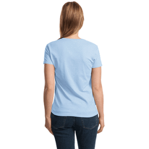 Woman Wearing Light Blue LadiesCotton Shirt