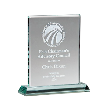 Past Chairman's Advisory Council Engraved On Rectangular Premium Jade glass Award