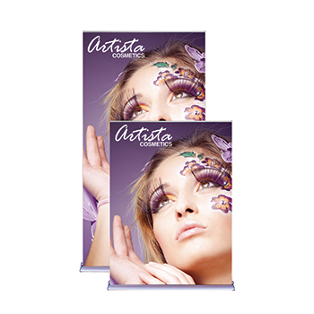 Purple Artista Cosmetics 48" Retractable Banners