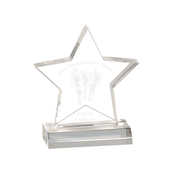 Clear Acrylic Star Award With Base