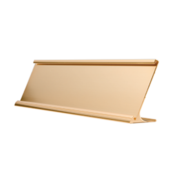 Gold Metal Desk Name Plate Holder