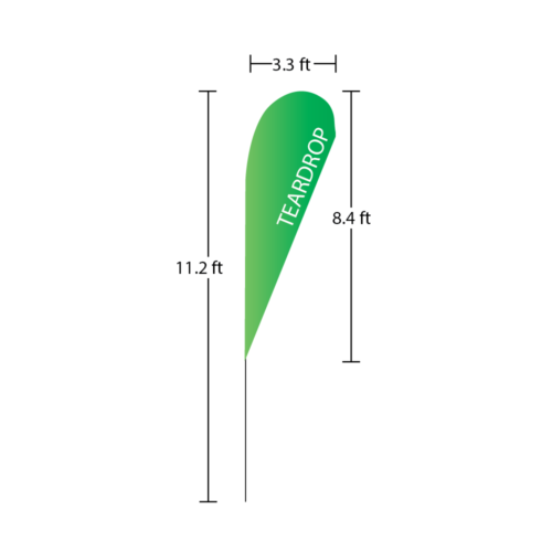 Teardrop Flag 3.3 ft x 8.4 ft 111.2 ft overall heigth