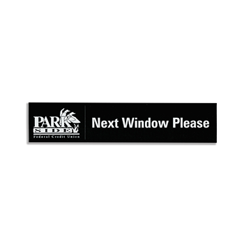 Park Side Next Window Please Black Plate inside a Wall mount